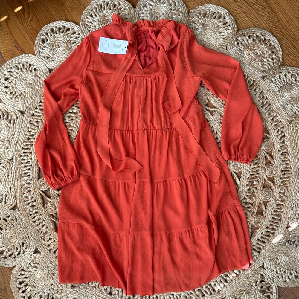 Kirundo rusty orange long sleeve dress medium